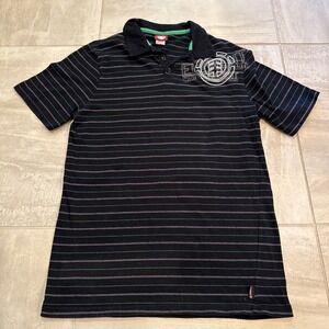 Vintage‎ Element Skateboard Polo T-Shirt Medium Striped 90s 00s Y2K Graffiti